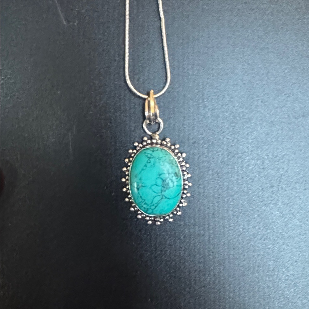 Silver Pendant with Turquoise Stone